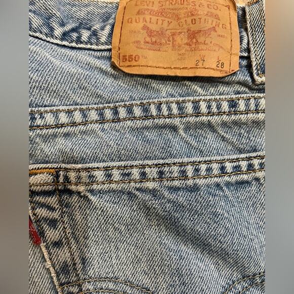 Vtg 90 Levi's 550 Relaxed Fit Student Jeans Damaged Size 27X28 USA Classic - Picture 3 of 7